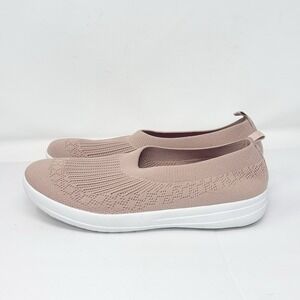 FitFlop‎ Uberknit Slip-On Ballerina Flats Pink Knit US 11 EUR 43 Comfort Shoes